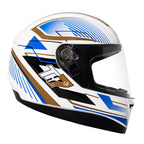 Capacete TH7 Grid Branco e Azul Brilho
