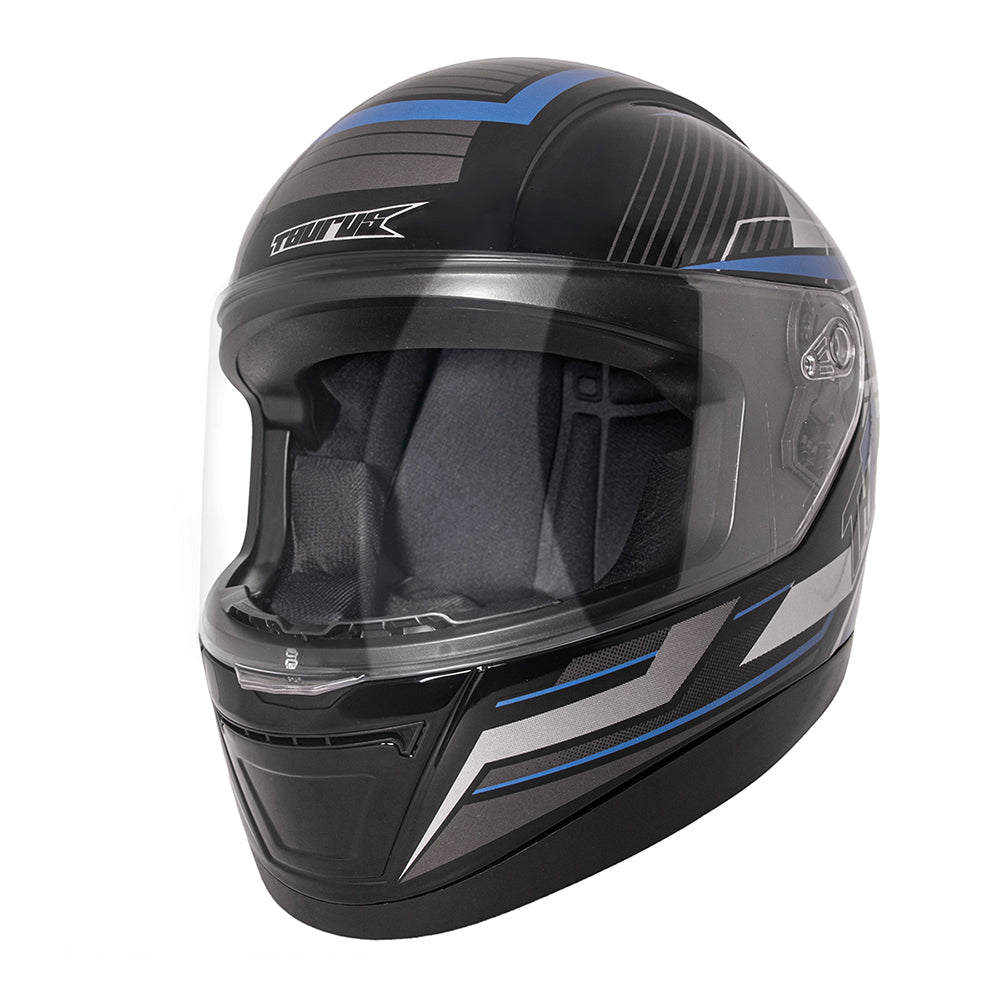 Capacete TH7 Grid Preto e Azul Brilho