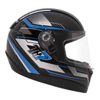 Capacete TH7 Grid Preto e Azul Brilho