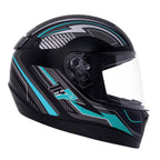 Capacete TH7 Trama Preto Turquesa