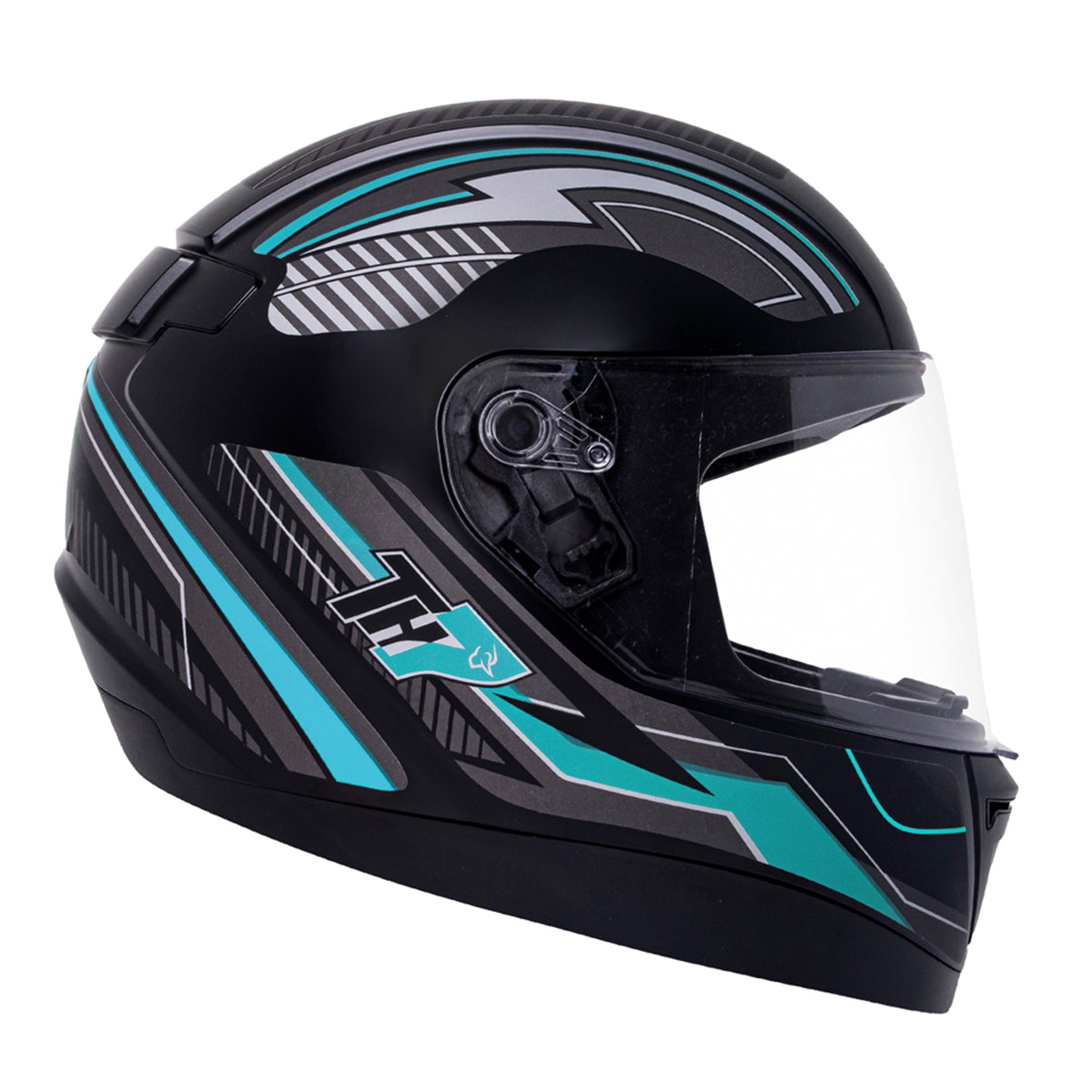 Capacete TH7 Trama Preto Turquesa