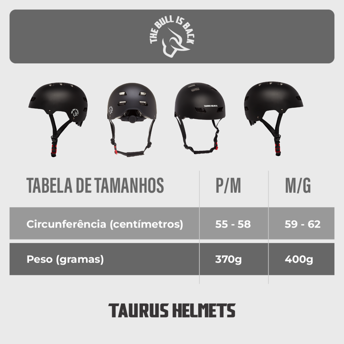 Capacete Taurus Sports The Bull Preto
