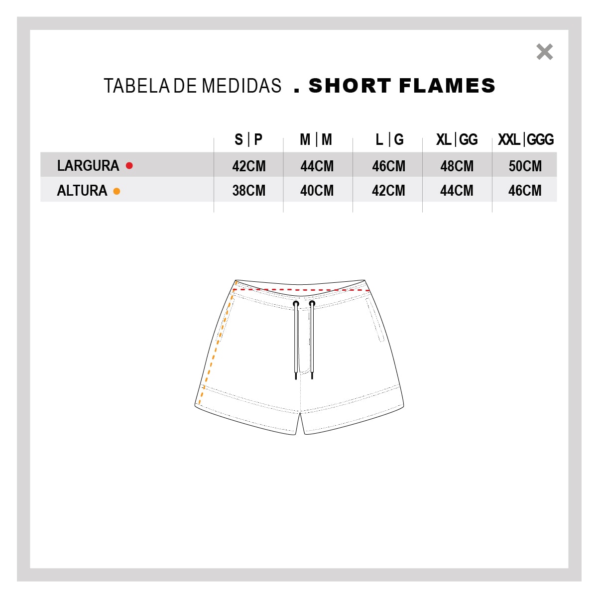 Short ByUrban Ripstop Flames Preto e Branco