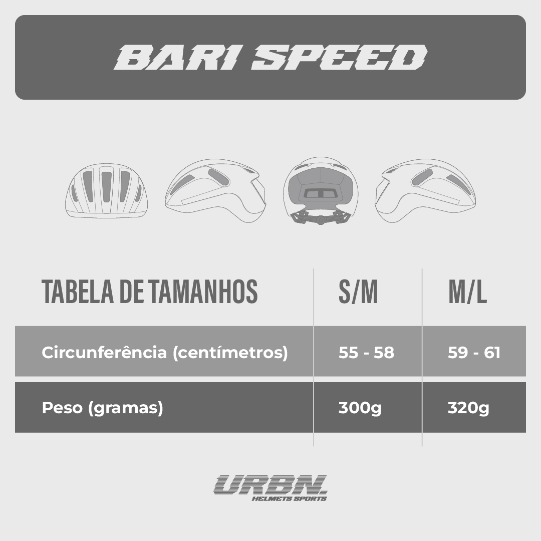 Capacete Urban Sports Bari Speed Cinza Chumbo